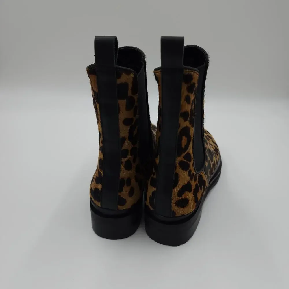 Aerosoles Camila Chelsea Boot in Leopard Print Combo Leather Size 7